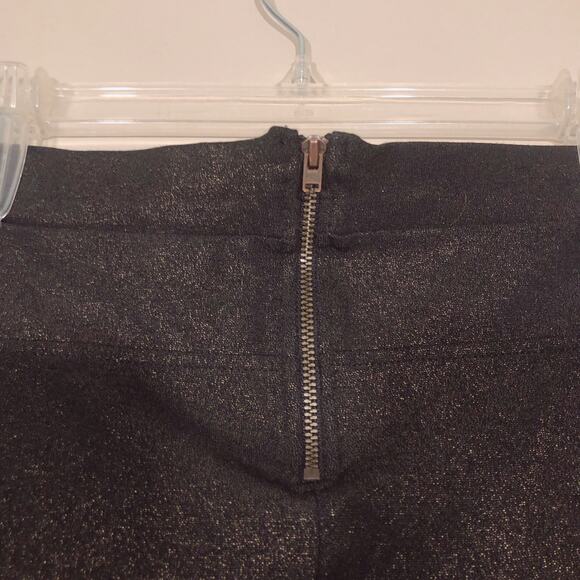 French Connection Black Gold Glitter Mini Skirt Size 2 - Picture 6 of 6